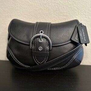 Soho Flap Bag In Regenerative Leather in Black w/ Silver Hardware